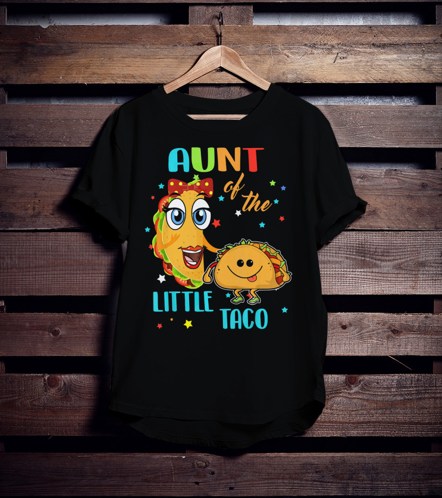 Aunt Of The Little Taco Funny Colorful Cartoon T-Shirt