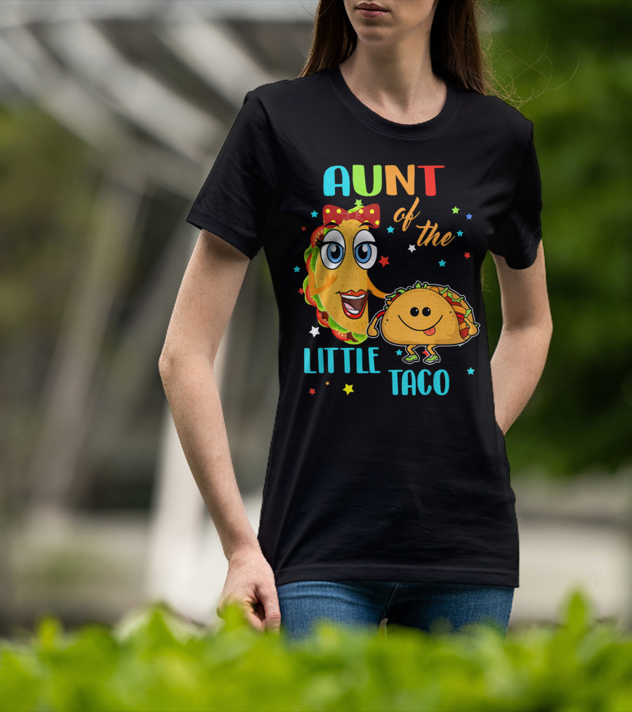 Aunt Of The Little Taco Funny Colorful Cartoon T-Shirt