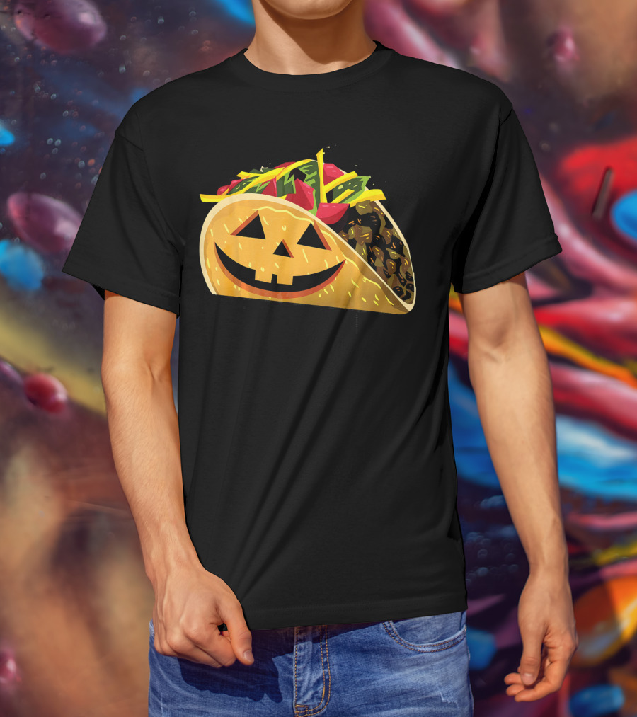 Taco Lantern Happy Haunted Halloween Mex Jack O' Lantern Taco T-Shirt