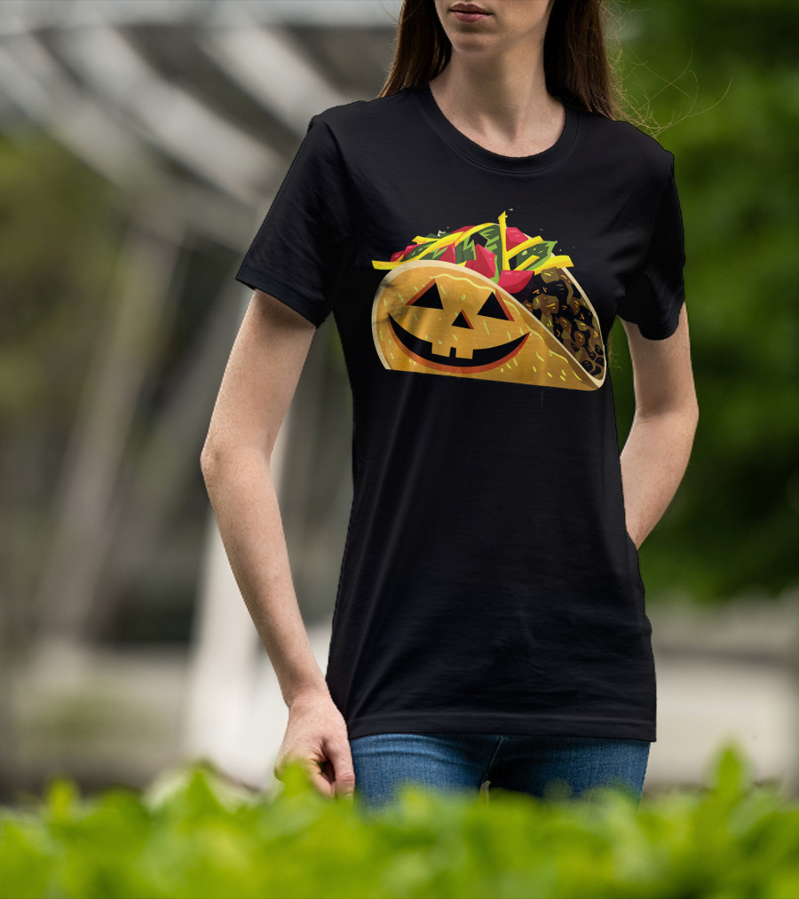 Taco Lantern Happy Haunted Halloween Mex Jack O' Lantern Taco T-Shirt