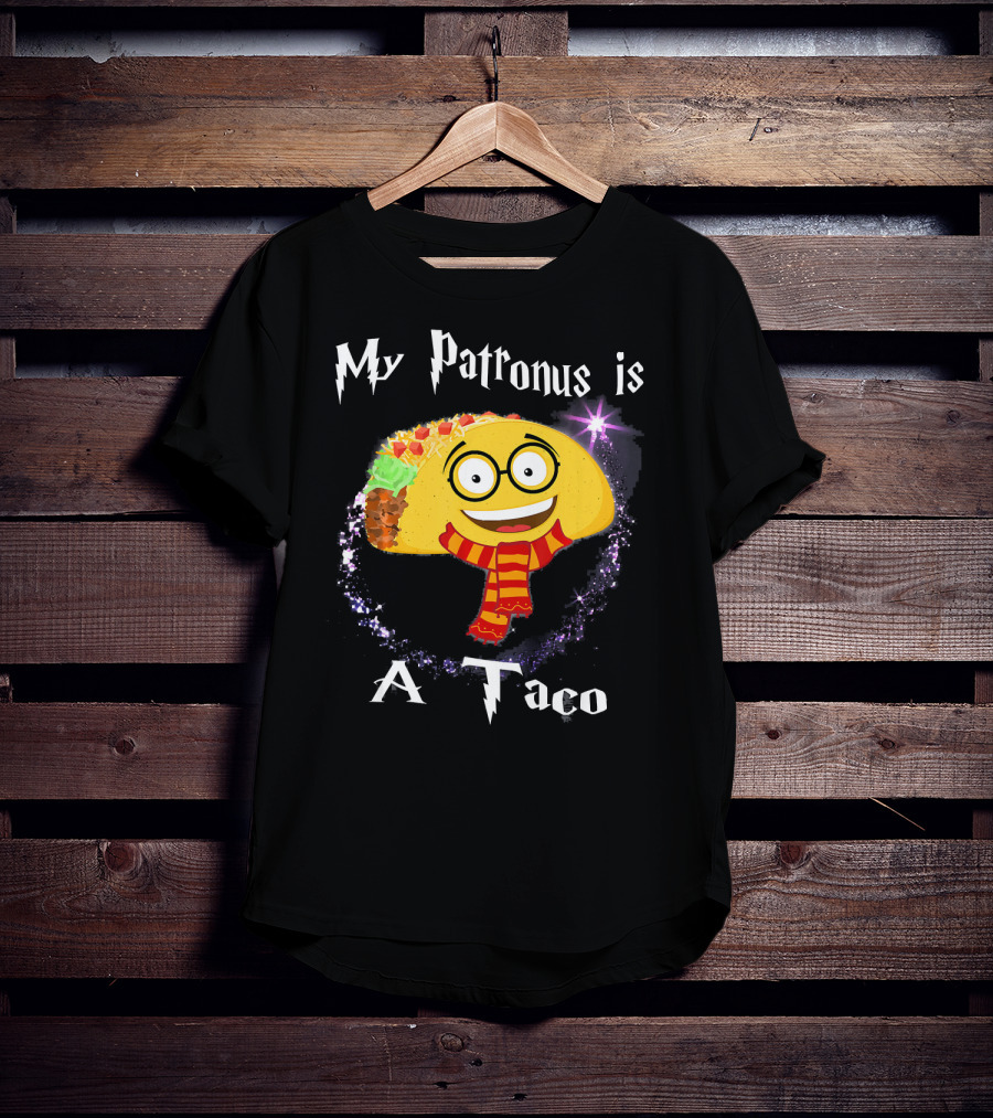 My Patronus Is A Taco Magic Sparkle Taco In Scarf T-Shirt