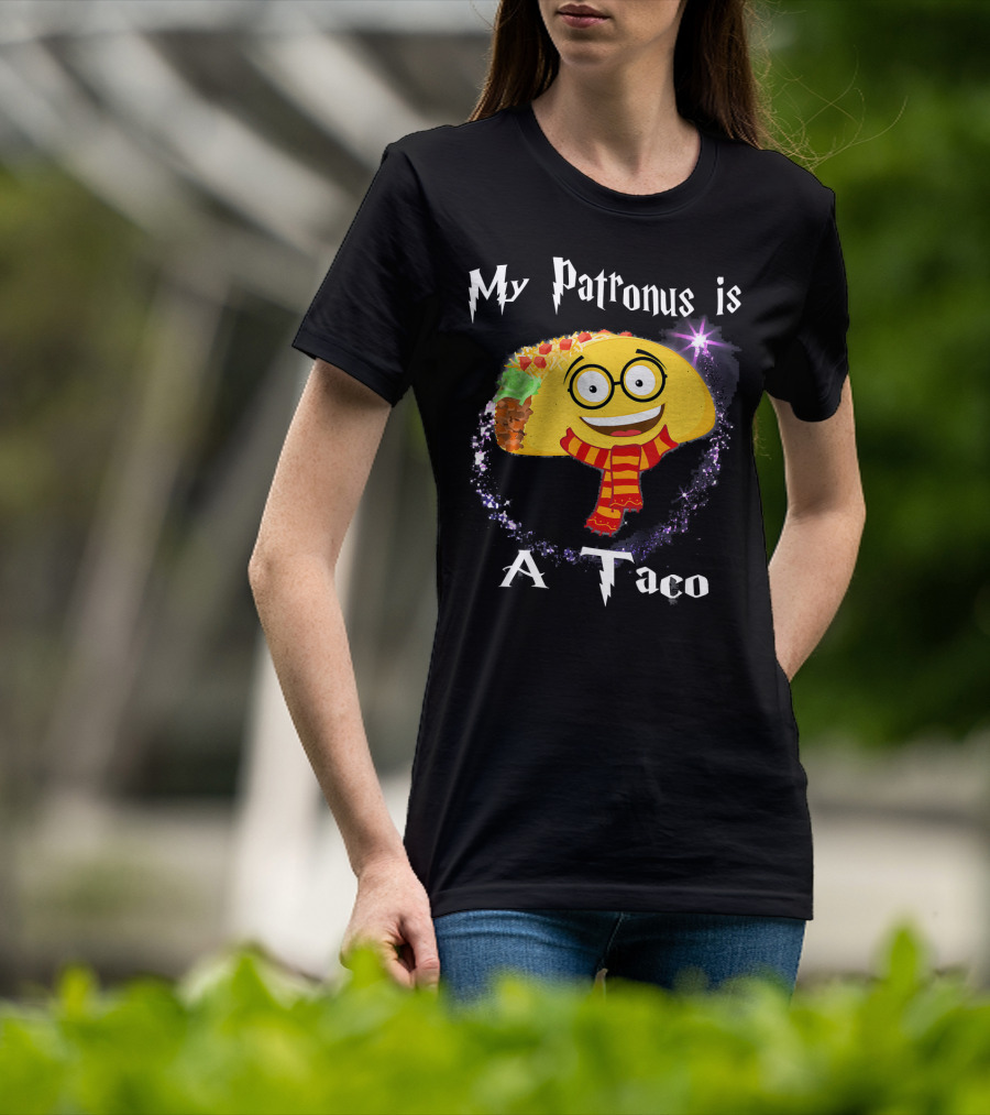 My Patronus Is A Taco Magic Sparkle Taco In Scarf T-Shirt