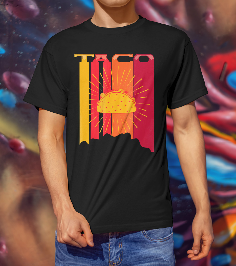 Retro Vintage 70s 80s Taco Sunburst Fiesta T-Shirt