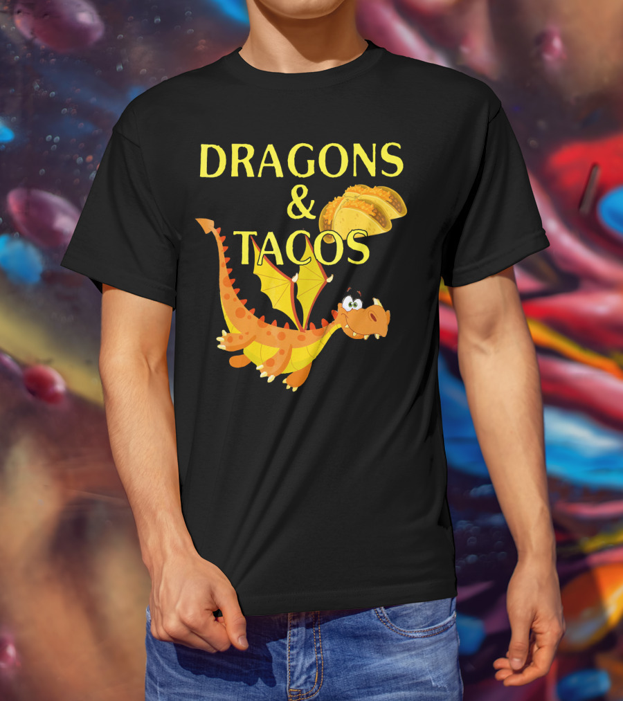 Dragons And Tacos Funny Fantas T-Shirt