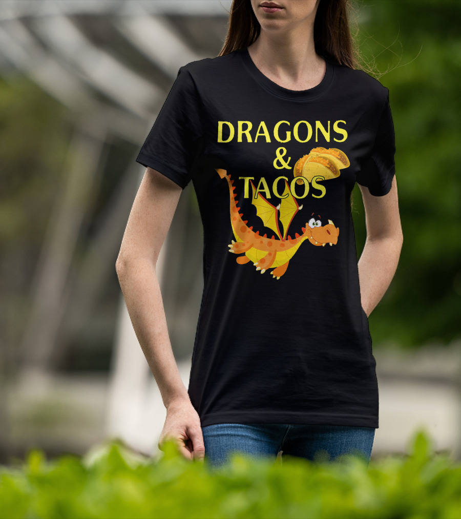 Dragons And Tacos Funny Fantas T-Shirt