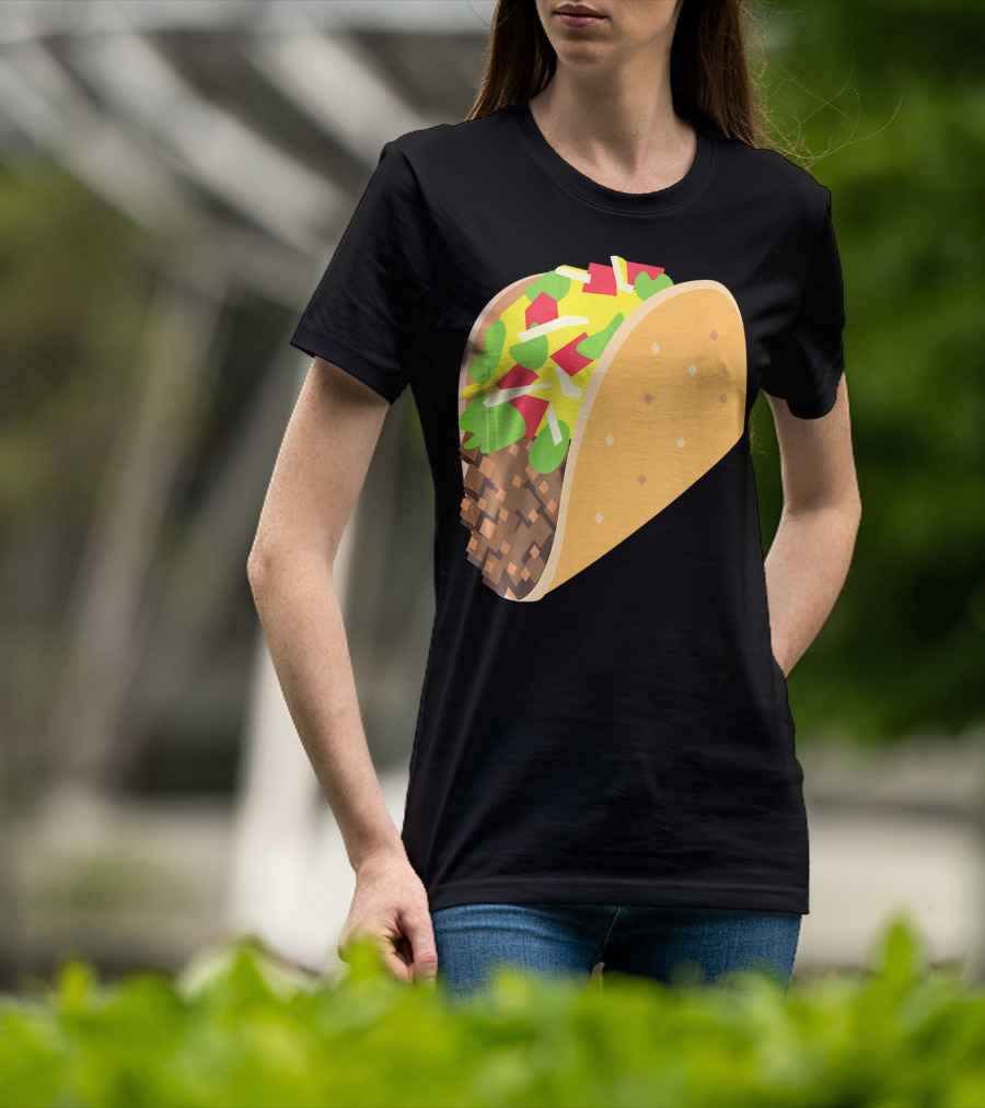 Emoji Taco Tuesday Mexican Tex Mex Torti Pixelated T-Shirt