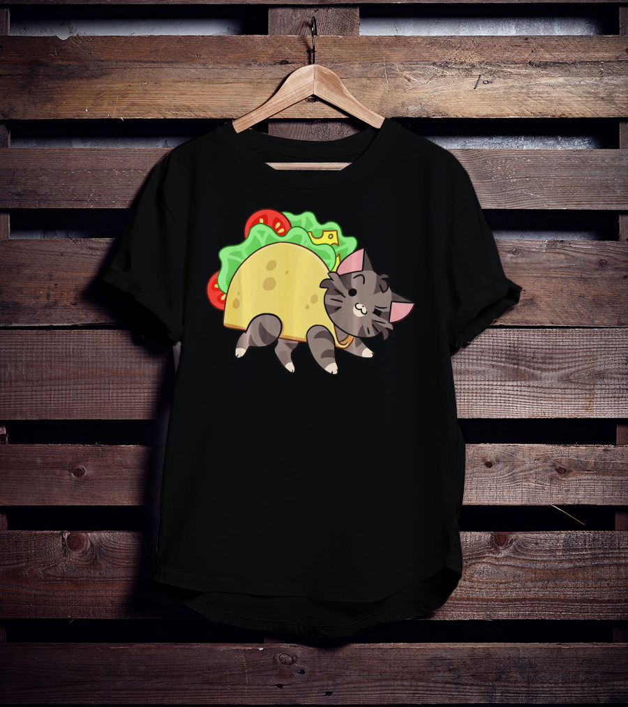 Hard Shell Tacos Cat With Lettuce And Tomato T-Shirt