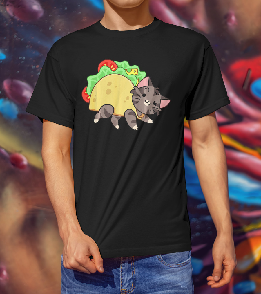 Hard Shell Tacos Cat With Lettuce And Tomato T-Shirt