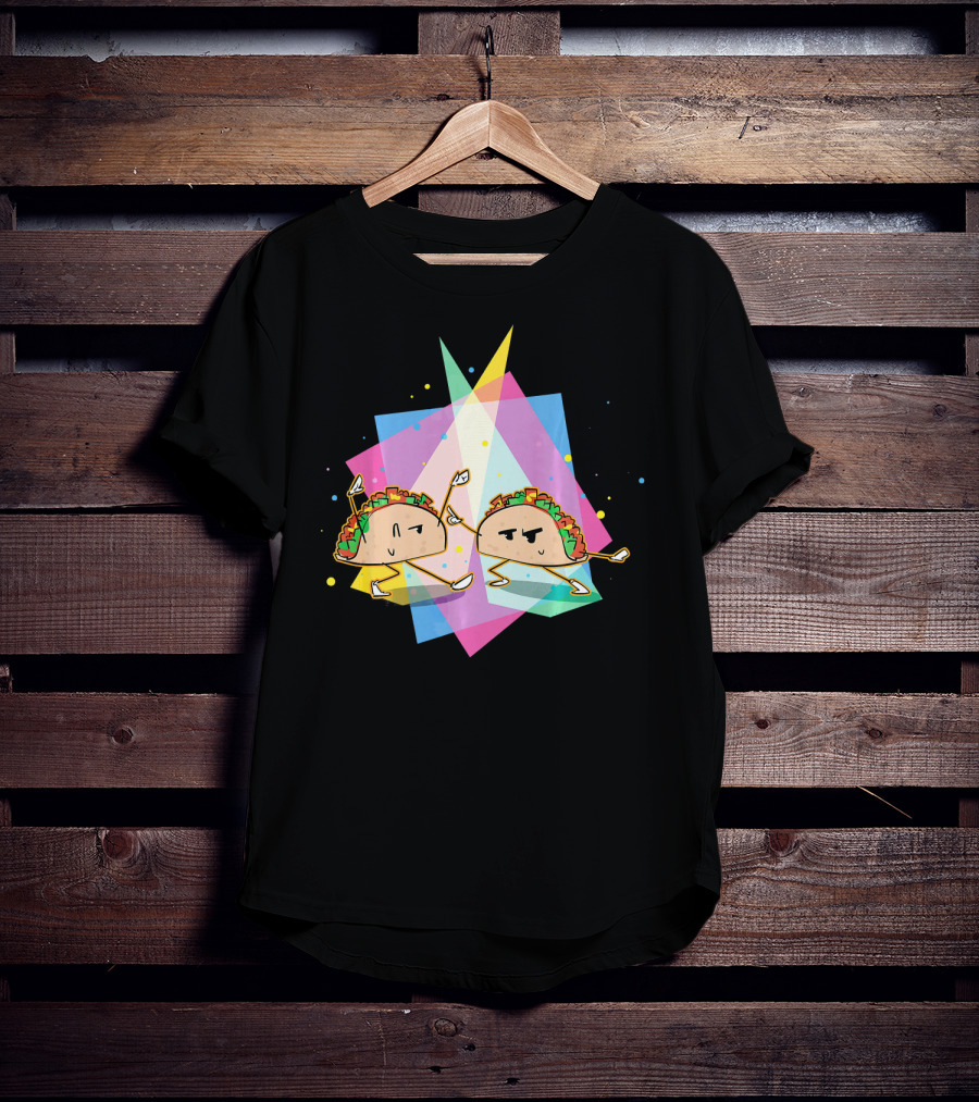 Dancing Disco Tacos Funny Taco 80s Retro T-Shirt