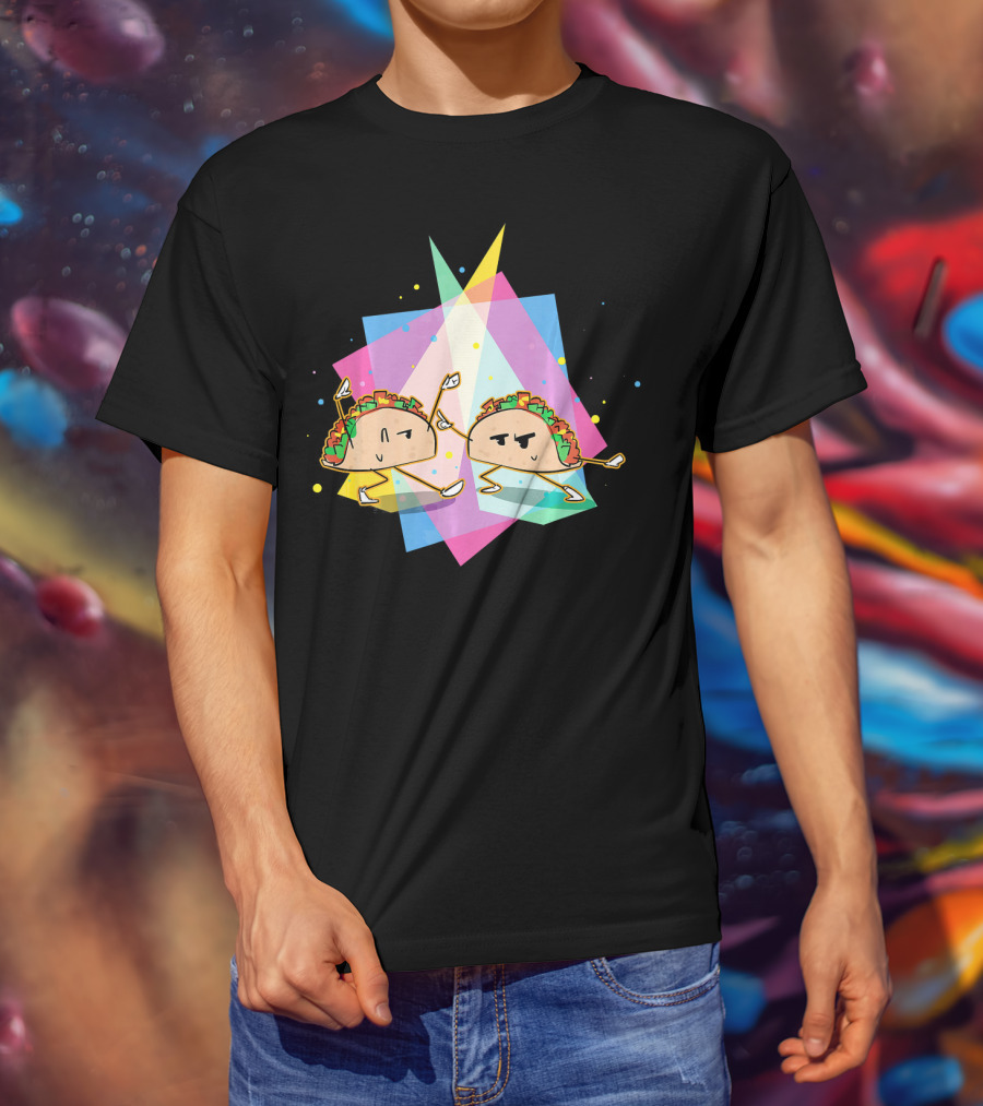 Dancing Disco Tacos Funny Taco 80s Retro T-Shirt