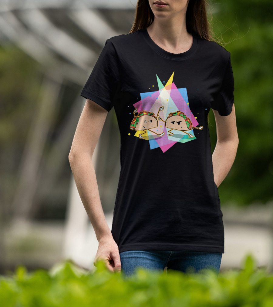 Dancing Disco Tacos Funny Taco 80s Retro T-Shirt