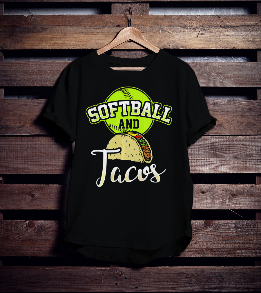 Softball And Tacos Funny Softball Enthusiast T-Shirt