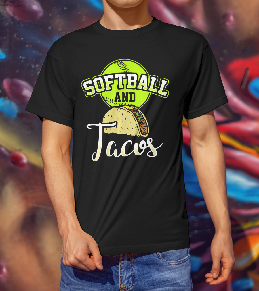 Softball And Tacos Funny Softball Enthusiast T-Shirt