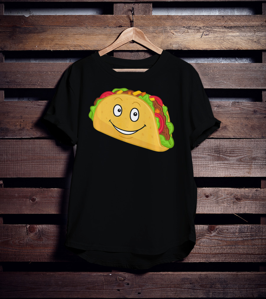 Happy Taco Snack Emoticon Face T-Shirt