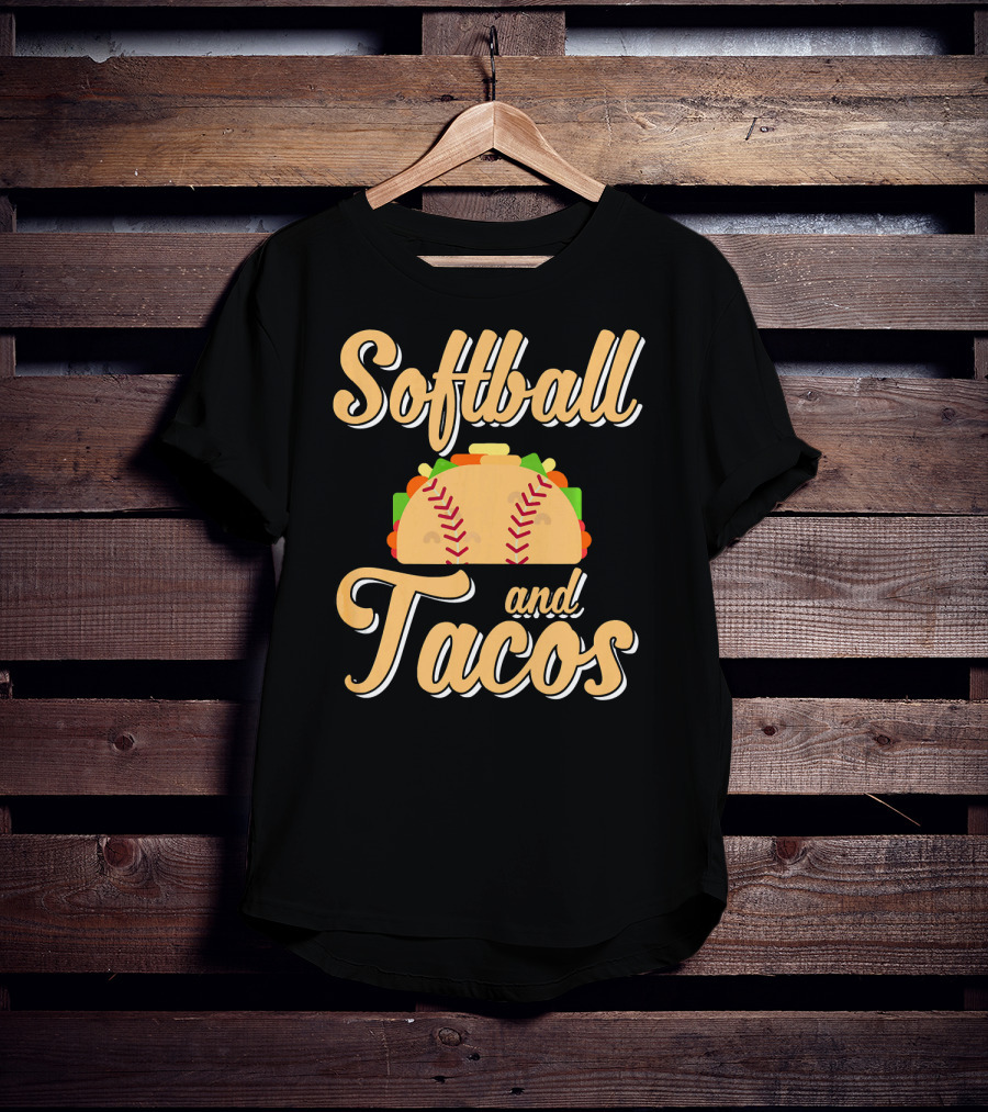 Softball And Tacos Cute Novelty T-Shirt