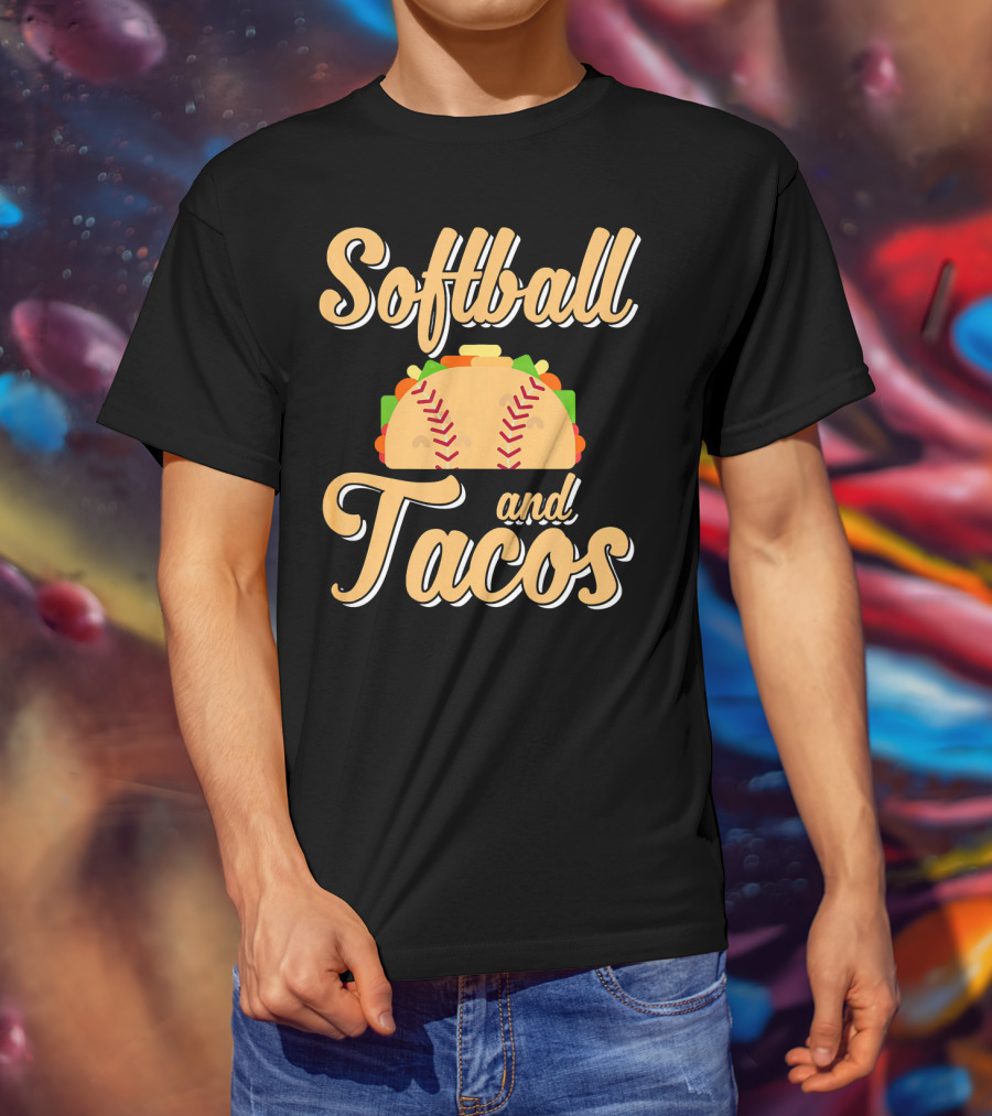 Softball And Tacos Cute Novelty T-Shirt