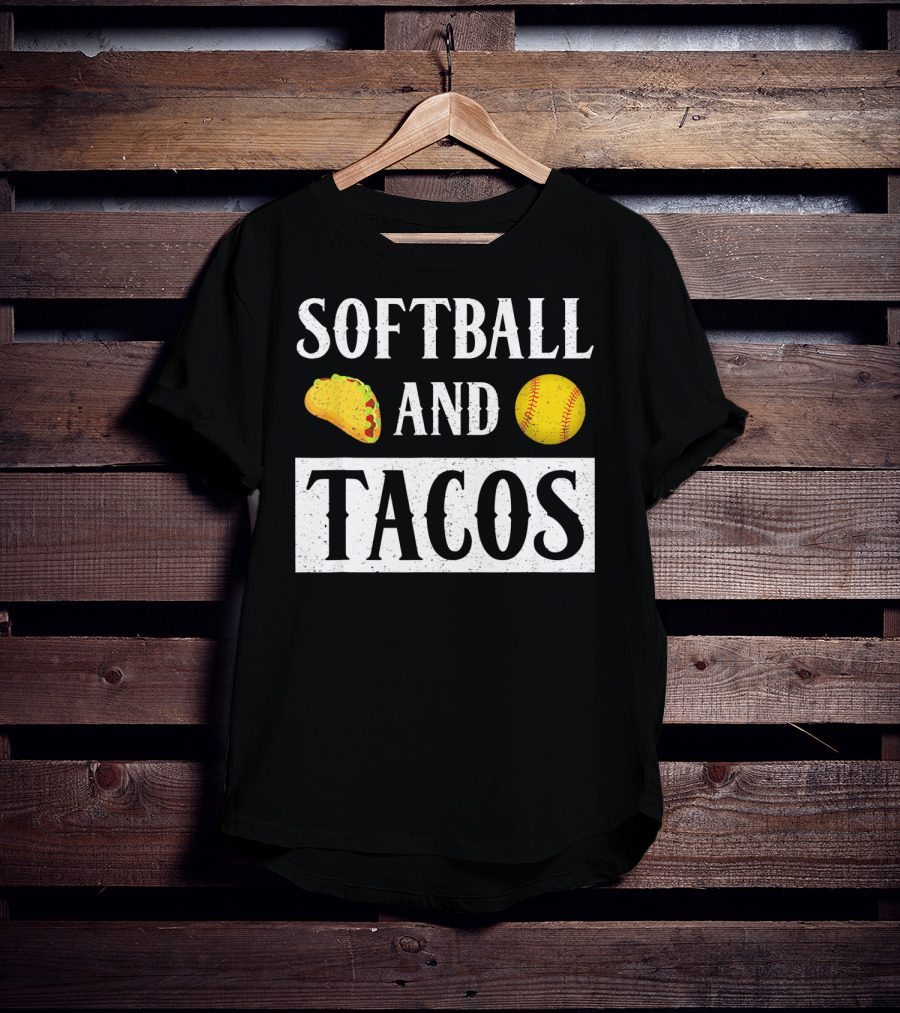 Softball And Tacos With Taco And Softball Icons T-Shirt