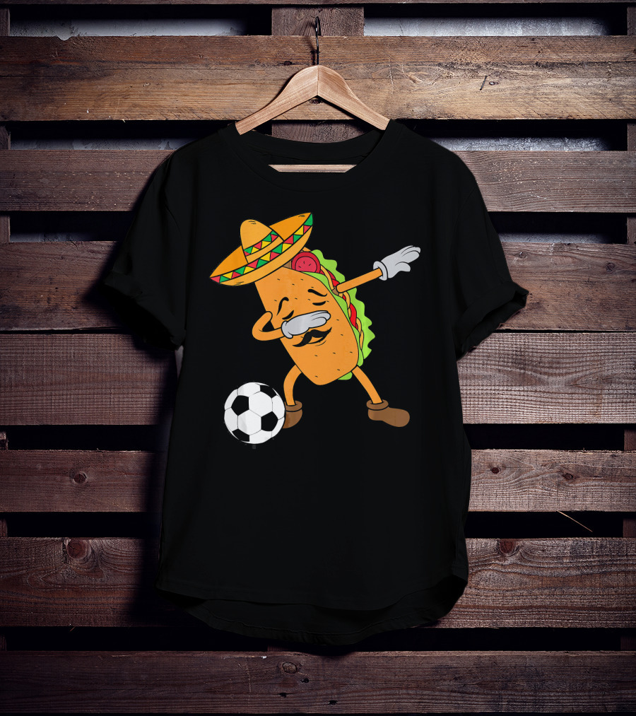 Mexico Soccer Taco Dabbing Sombrero Cool T-Shirt