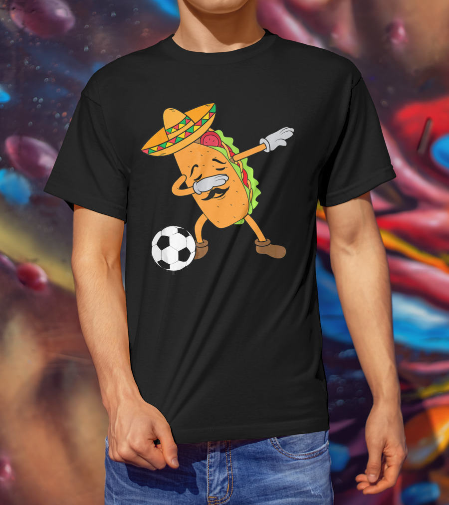 Mexico Soccer Taco Dabbing Sombrero Cool T-Shirt