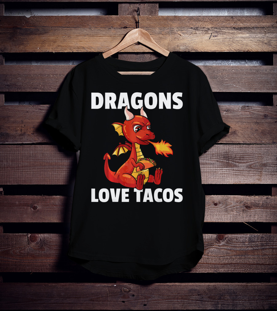 Dragons Love Tacos Women Men Toddler Fire-Breathing Dragon Eating Taco T-Shirt