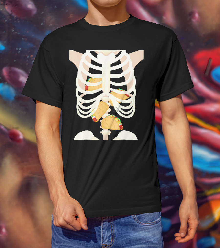 Funny Taco Skeleton Halloween T-Shirt