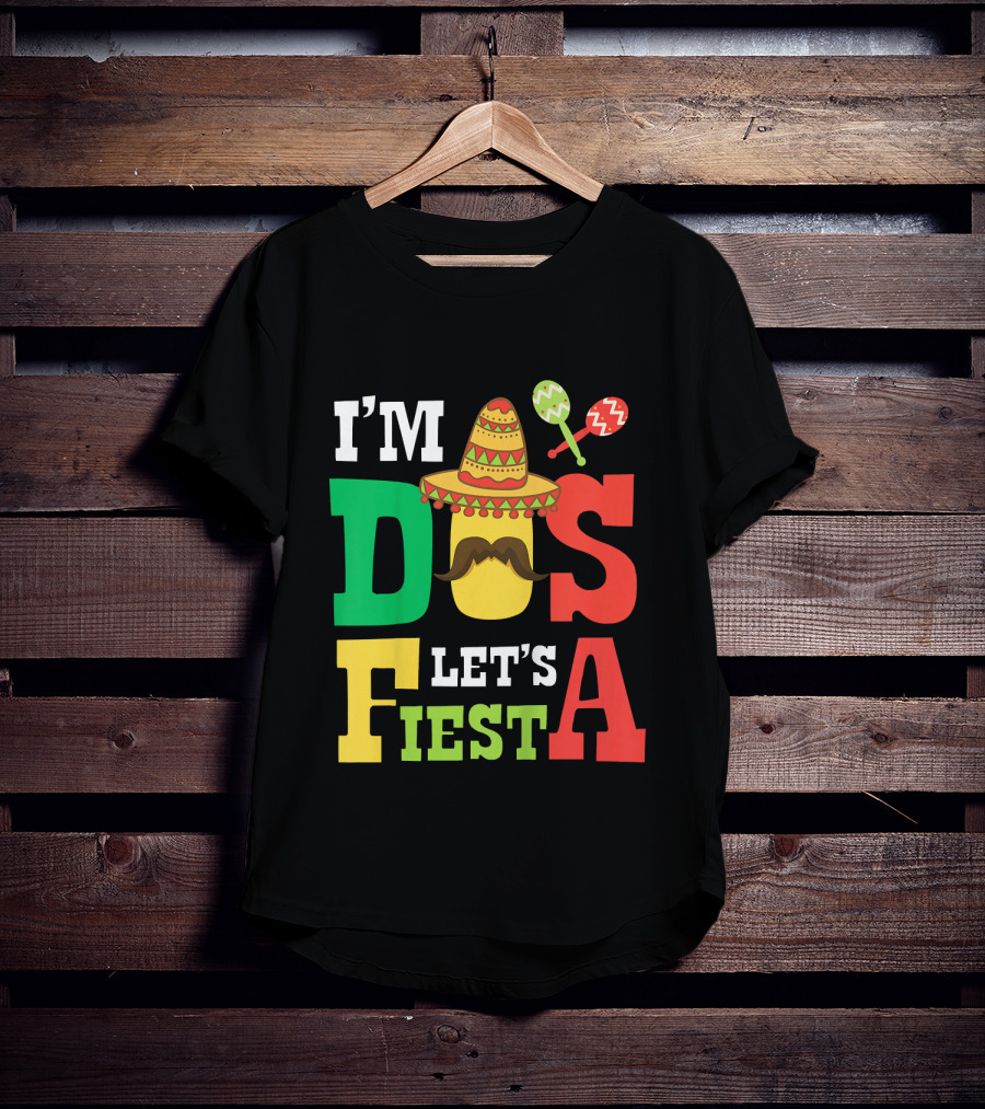 I'm Dos Let's Fiesta 2nd Birthday Taco Hat Maracas T-Shirt