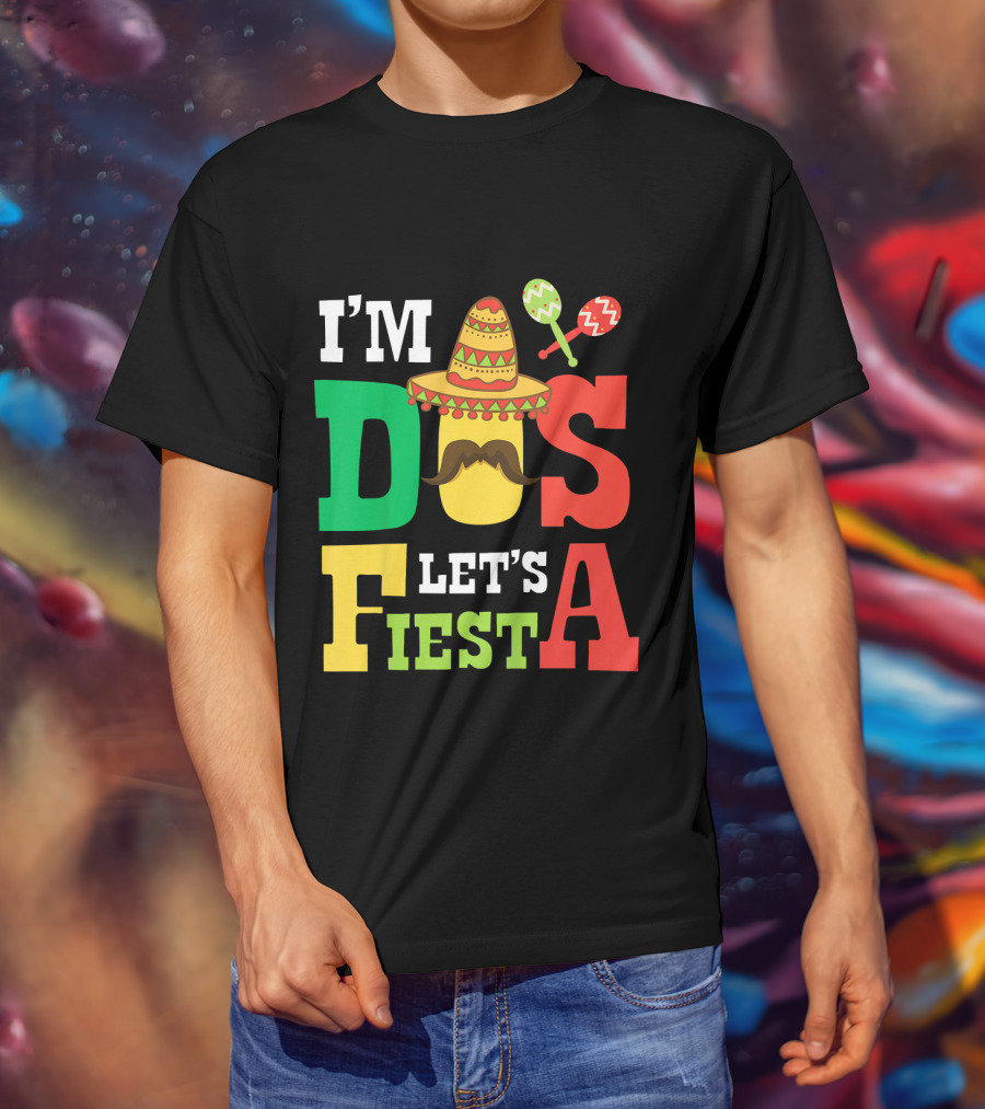 I'm Dos Let's Fiesta 2nd Birthday Taco Hat Maracas T-Shirt