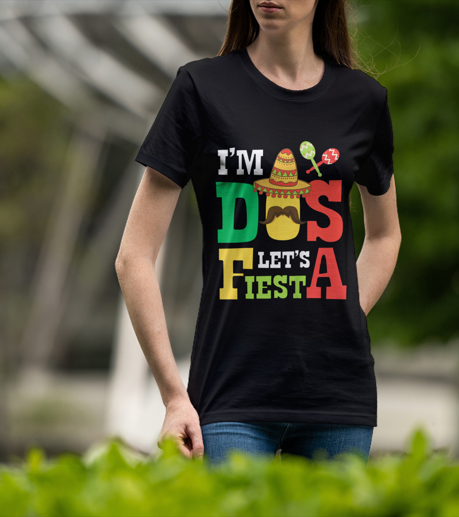 I'm Dos Let's Fiesta 2nd Birthday Taco Hat Maracas T-Shirt