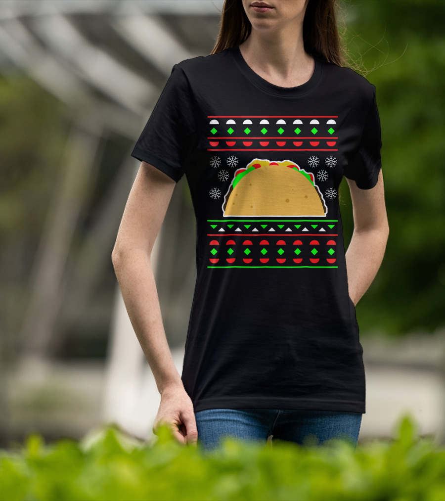 Taco Ugly Christmas Sweater Merry T-Shirt