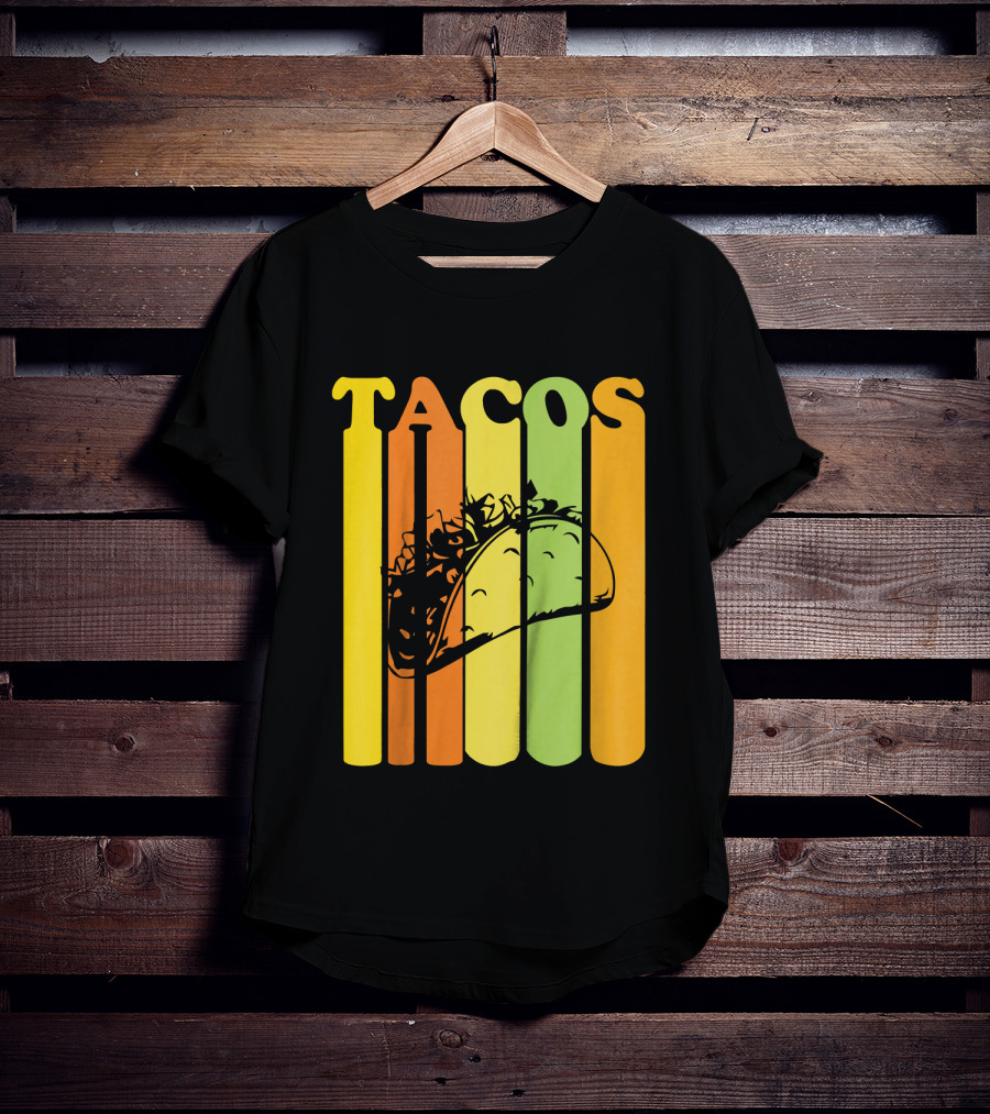 Tacos Retro Vintage Stripes Kids Novelty T-Shirt