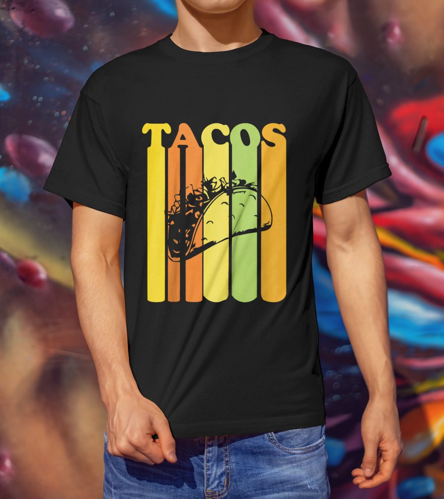 Tacos Retro Vintage Stripes Kids Novelty T-Shirt