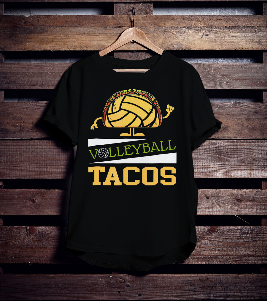Volleyball Tacos Fun Men Women Kids Volleyball Player T-Shirt