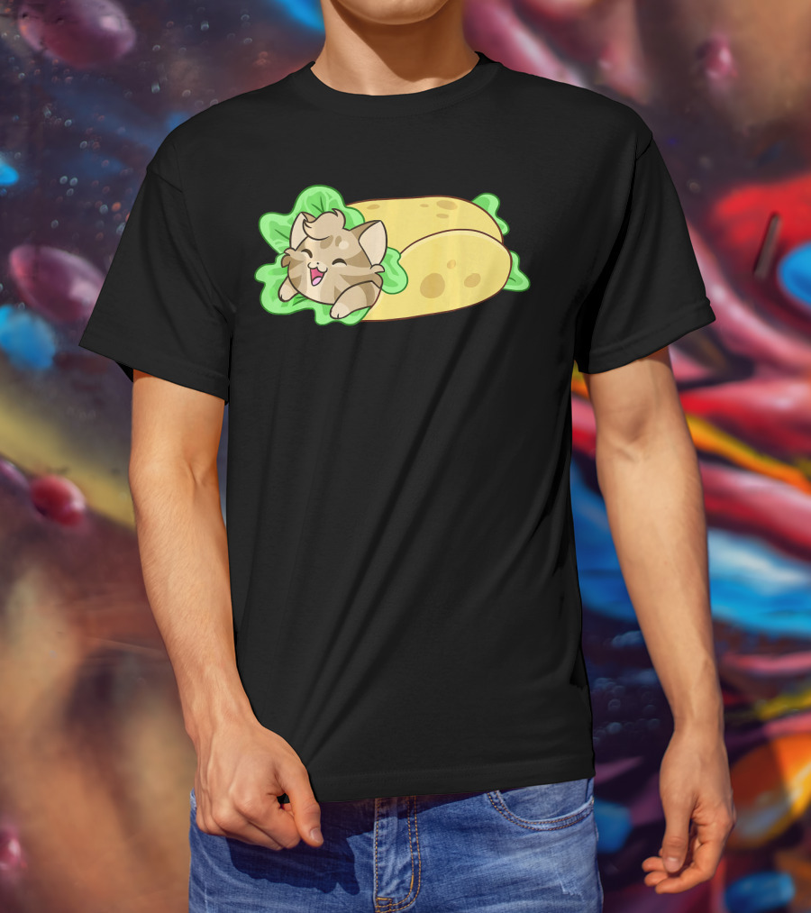 Soft Taco Shell Cat Cozy Wrap T-Shirt