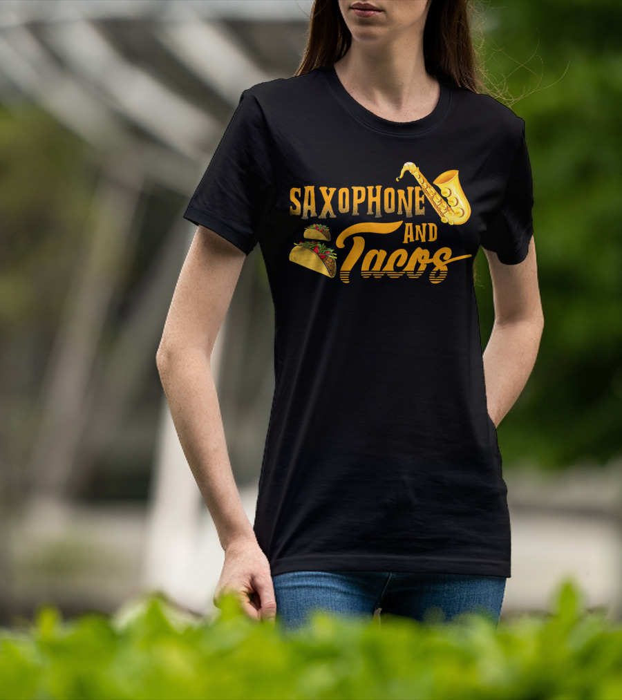 Saxophone And Tacos Funny T-Shirt