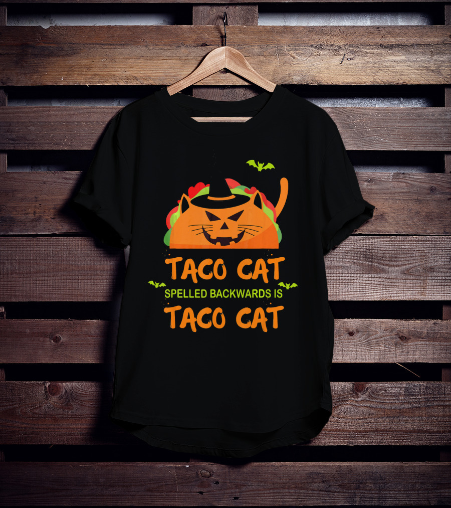 Halloween Taco Cat Spelled Backwards Is Taco Cat T-Shirt