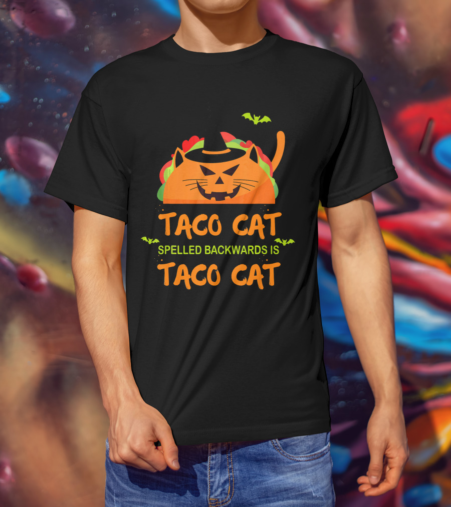 Halloween Taco Cat Spelled Backwards Is Taco Cat T-Shirt