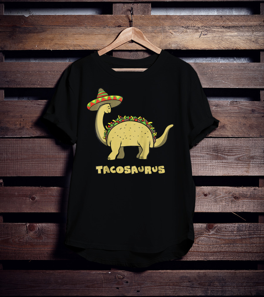 Kids Funny Tacosaurus Dinosaur With Sombrero Hat T-Shirt
