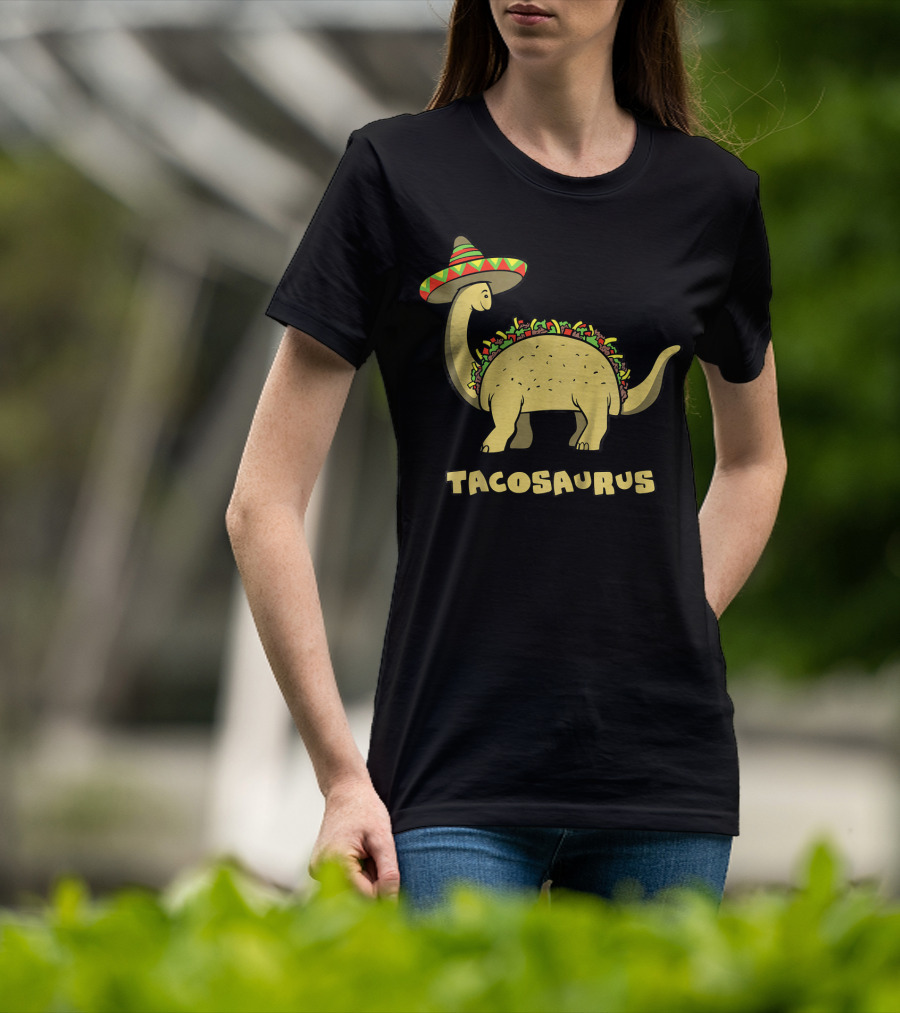 Kids Funny Tacosaurus Dinosaur With Sombrero Hat T-Shirt