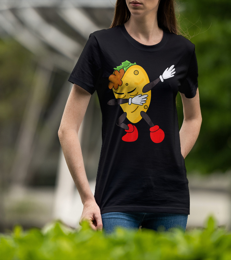 Dabbing Taco Funny Taco Lover Character With Red Shoes T-Shirt