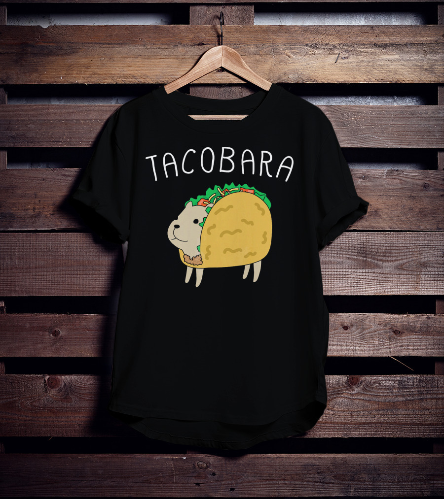 Tacobara Taco Capybara With Taco Shell Lettuce And Cheese T-Shirt