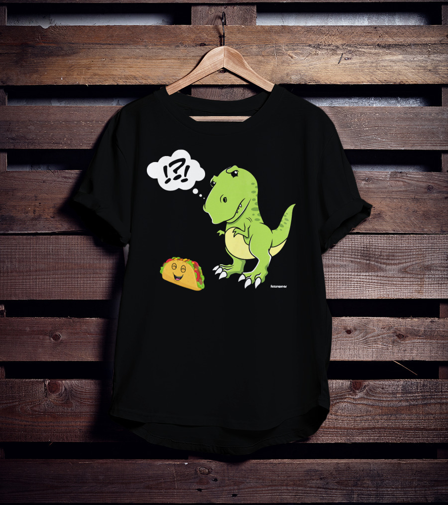 TRex Confused By Happy Taco Funny Sad Dino T-Shirt