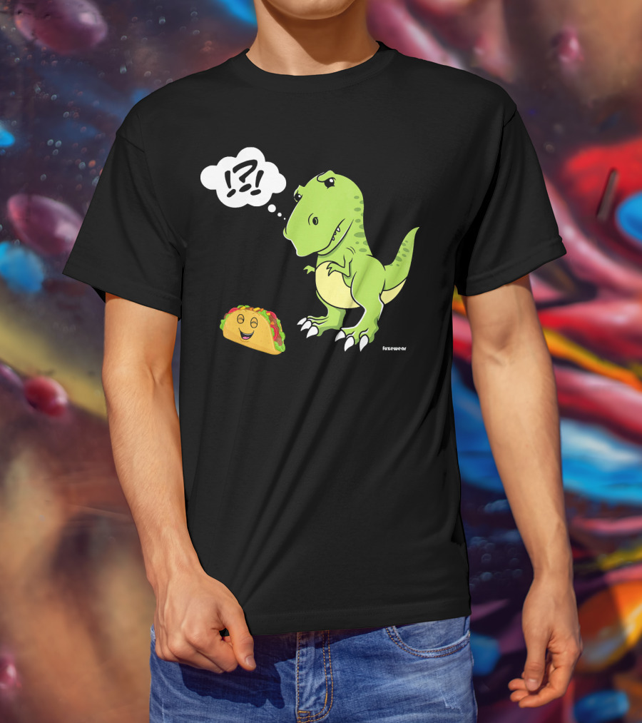 TRex Confused By Happy Taco Funny Sad Dino T-Shirt