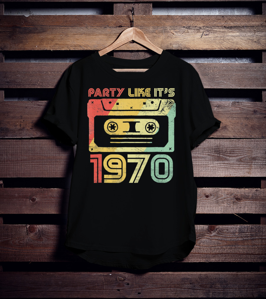 Party Like It's 1970 Retro 70s Cassette Tape T-Shirt