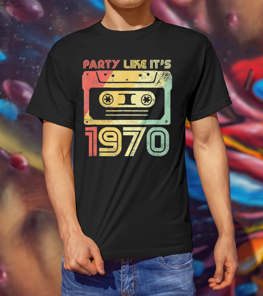 Party Like It's 1970 Retro 70s Cassette Tape T-Shirt