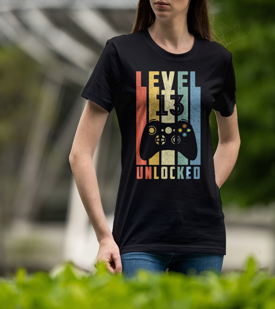 Level 13 Unlocked Video Game Controller Vintage T-Shirt