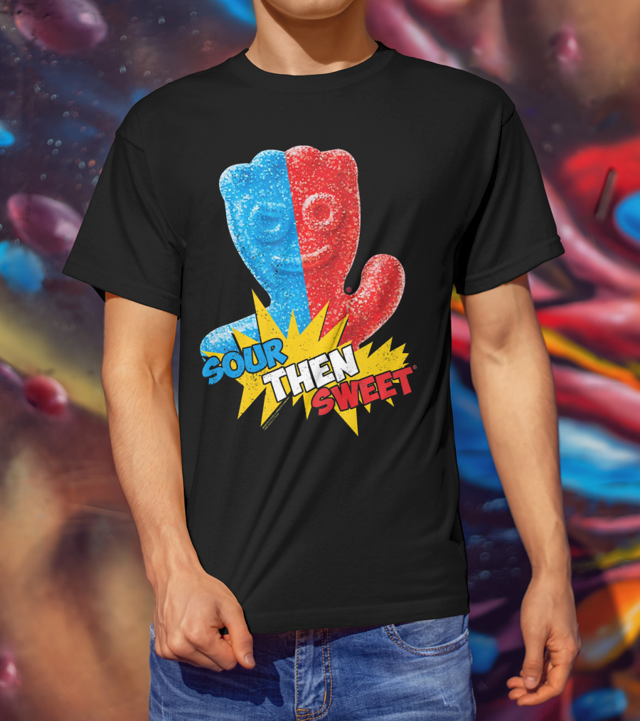 Sour Patch Kids Sour Then Sweet Candy Blue Red Explosion T-Shirt
