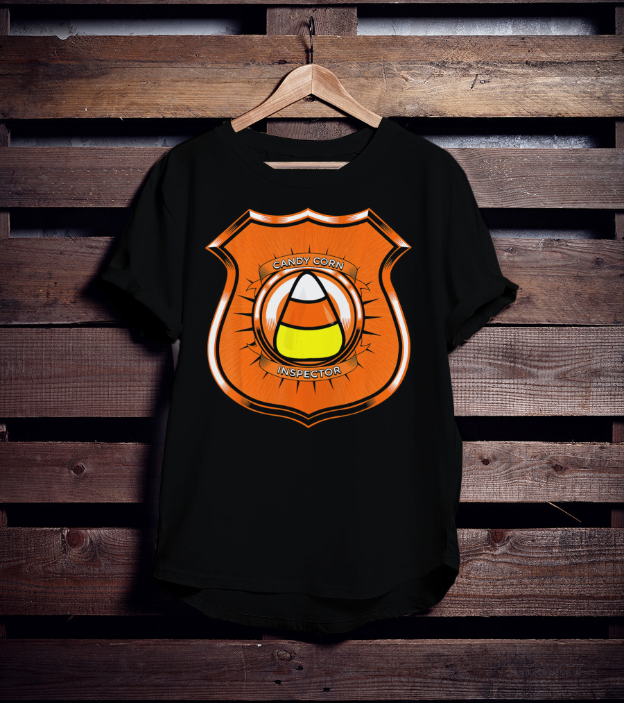 Candy Corn Inspector Police Badge Emblem T-Shirt