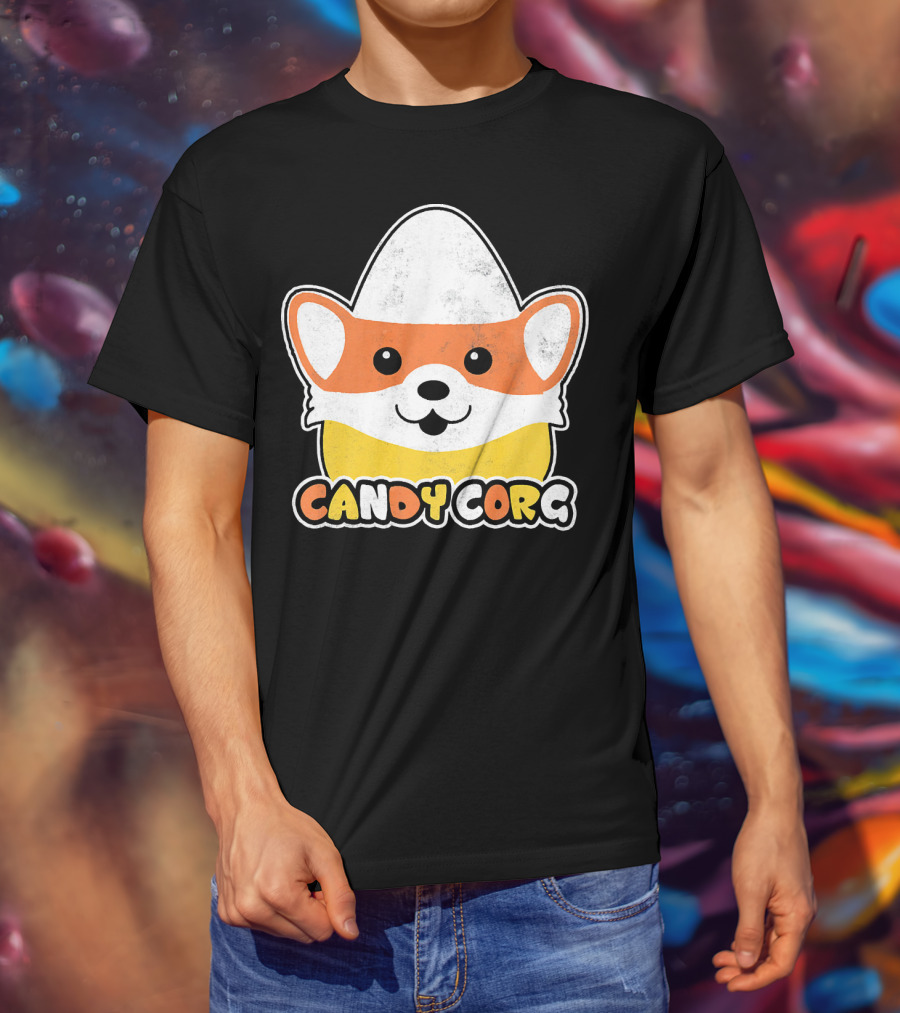 Candy Corn Corgi Halloween Dog Candy Corgi T-Shirt