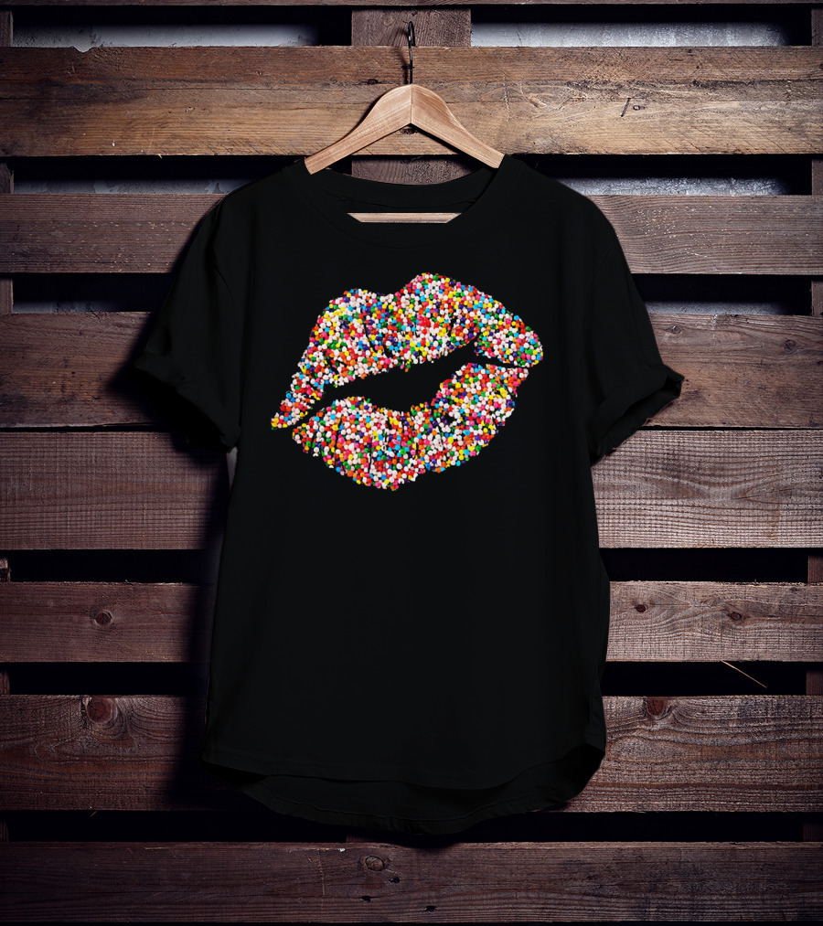 Candy Sprinkles Lipstick Kiss Lips T-Shirt