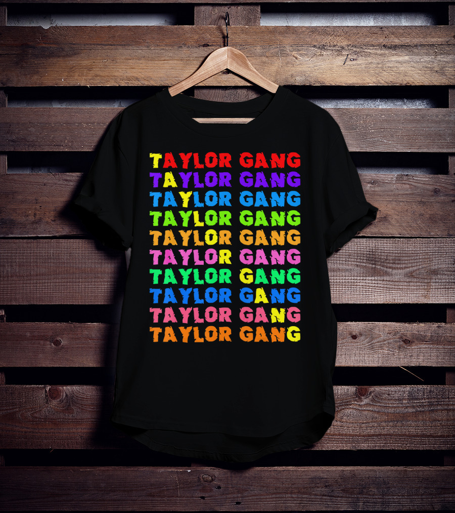 Taylor Gang Colorful Rainbow Typography T-Shirt